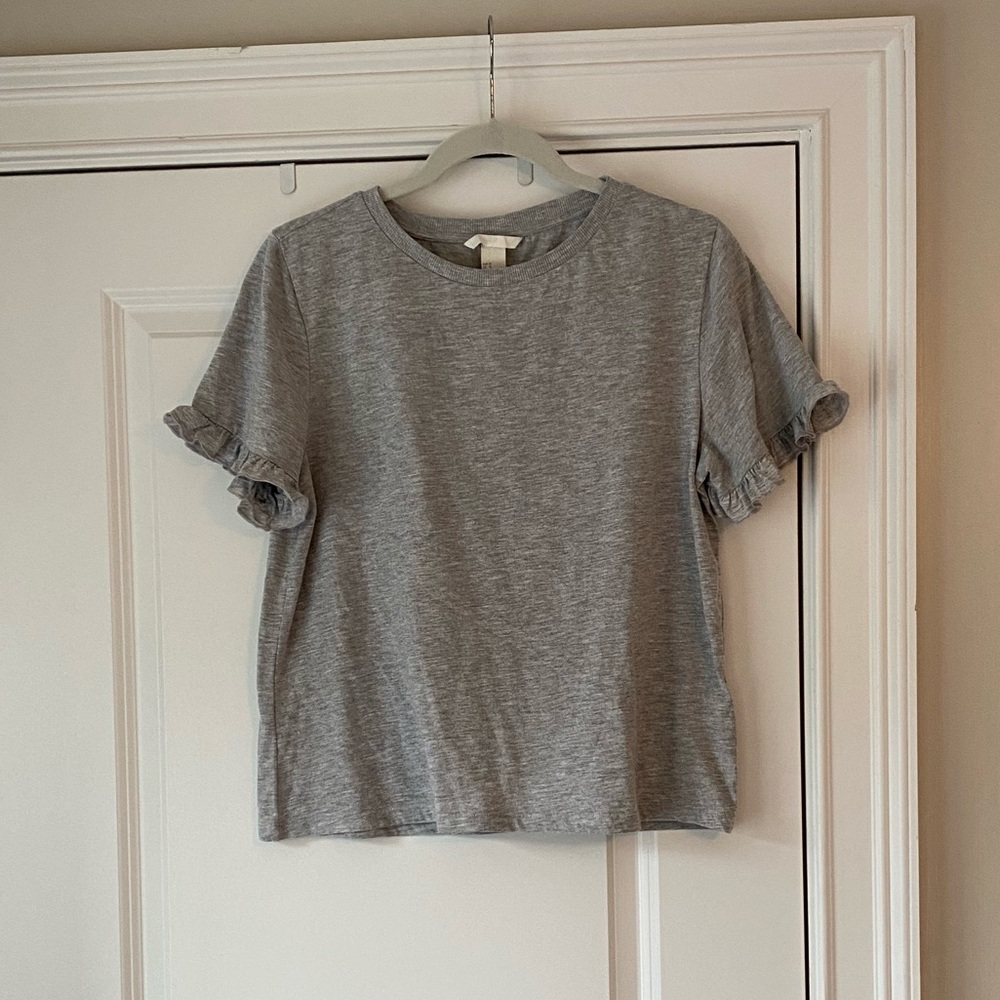 Grey H&M ruffle tshirt